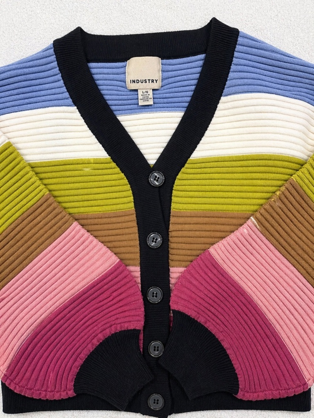 Industry multi colored cropped sweater never worn!